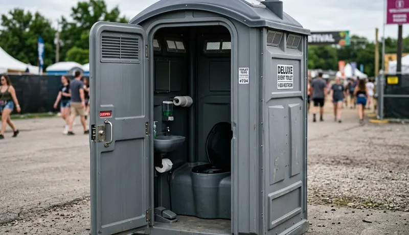 Deluxe Porta Potty (with Flushing) construction deployment in Houston, TX