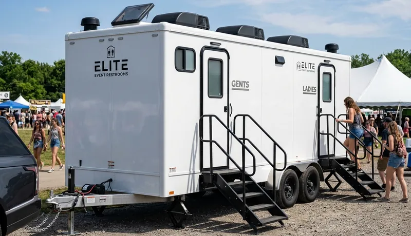 Restroom Trailer rental unit in Houston, TX