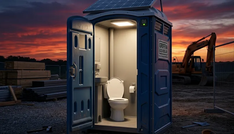 Solar-Powered Porta Potty construction deployment in Houston, TX