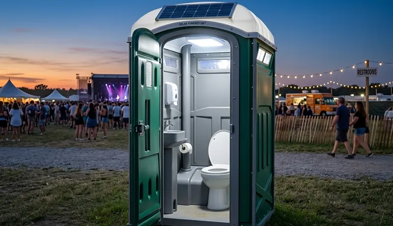 Solar-Powered Porta Potty delivery to site in Houston, TX