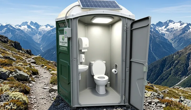 Solar-Powered Porta Potty on-site placement in Houston, TX